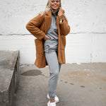 Chunky teddy coat - honey (6278780223655)