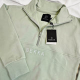 YOUNG Highschool zip sweater - Light herb