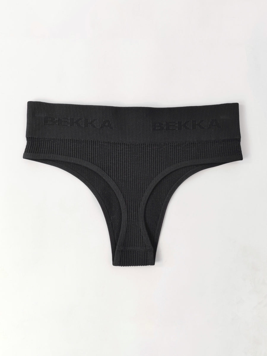 Seamless string pantie - Black