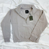 YOUNG Highschool zip sweater - Burnt sand