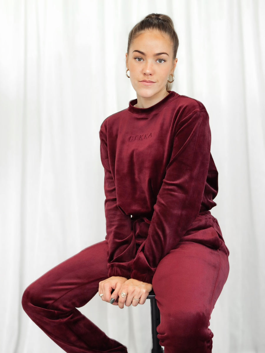 Soft velvet pant - burgundy (6911836225703)