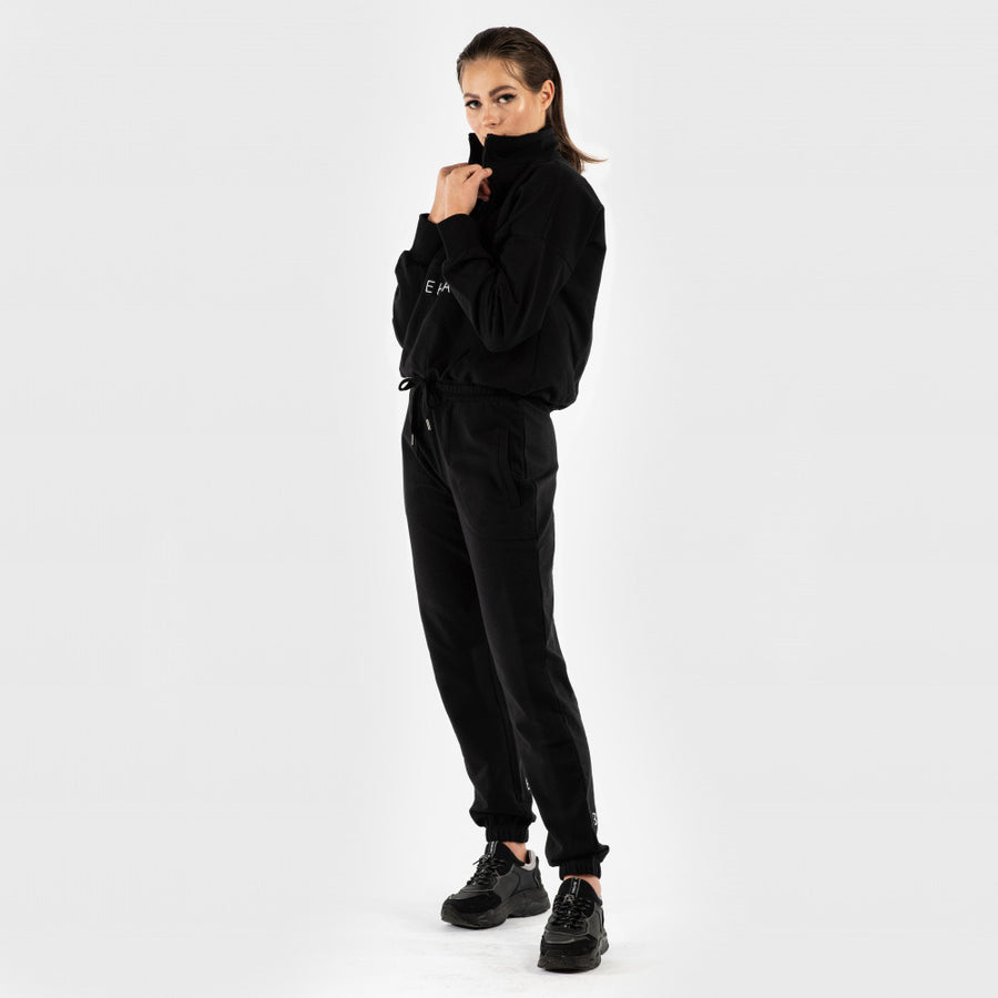 Highschool zip sweater - black (6278869942439)