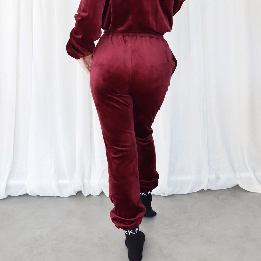 Soft velvet pant - Burgundy