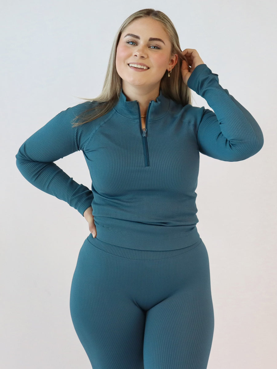 Seamless tights - Petrol blue