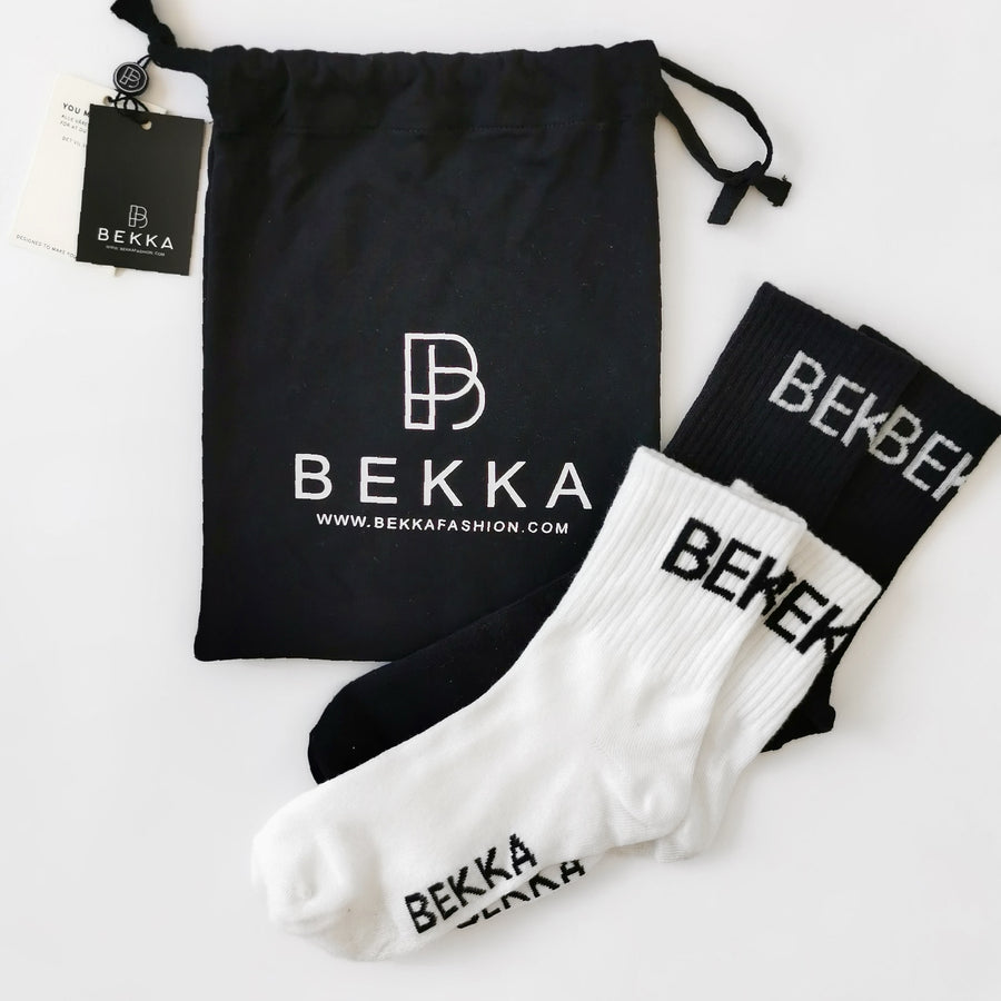 Basic Socks 2-pk - Black & White (6911993839783)