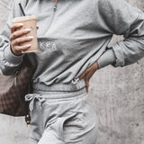 Highschool zip sweater - Gray melange