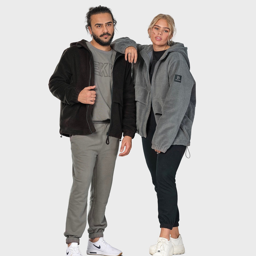 Fleece zip jacket - gray (6292524204199)
