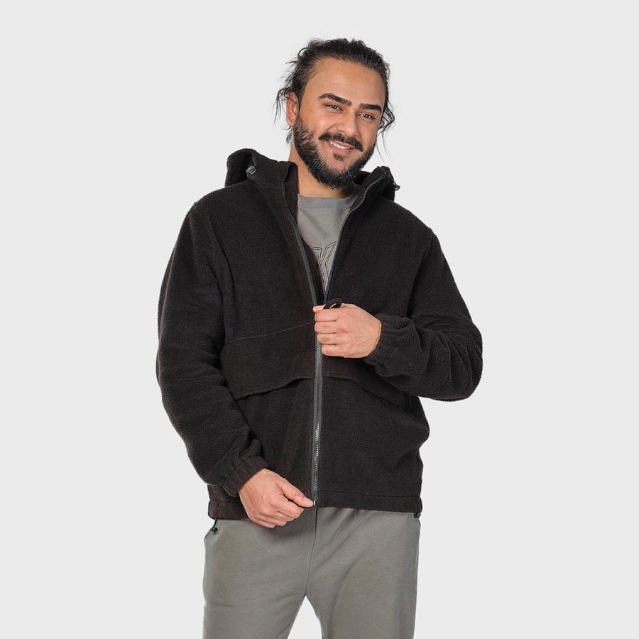 Fleece zip jacket - black (6292519616679)