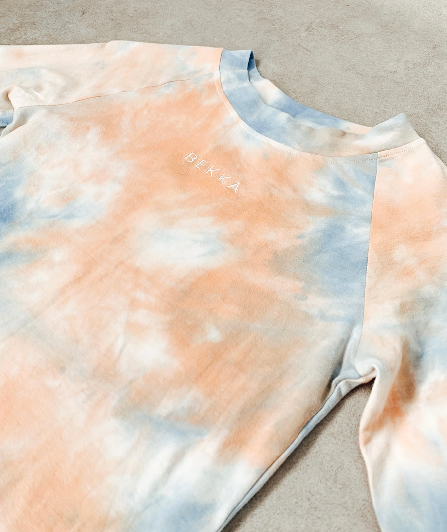 Tie dye longsleeve - Blue coral