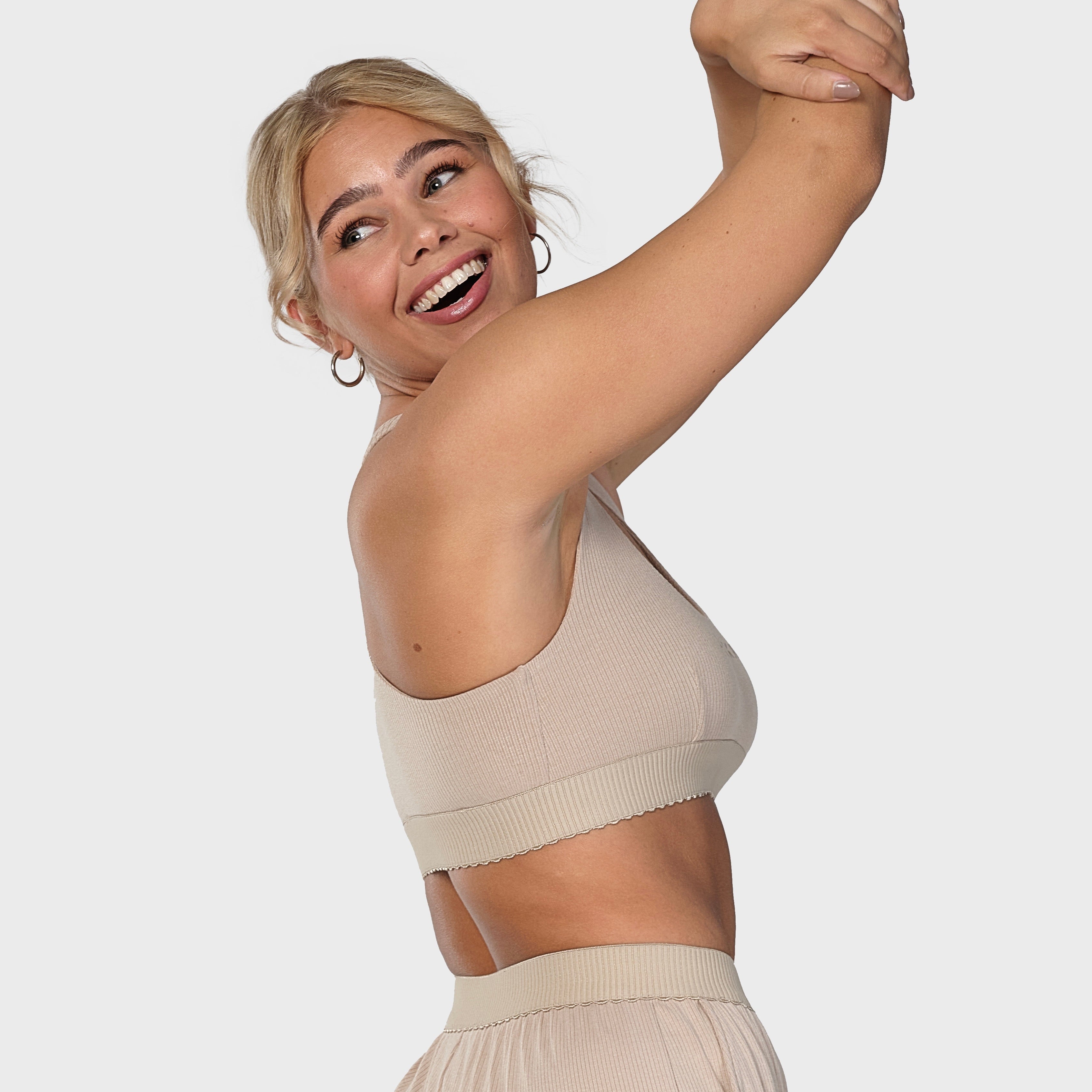 Rib underwear top - deep sand (6292797620391)