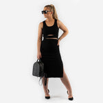 Highwaist skirt and top - black (6278736412839)