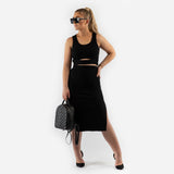 Highwaist skirt and top - black (6278736412839)