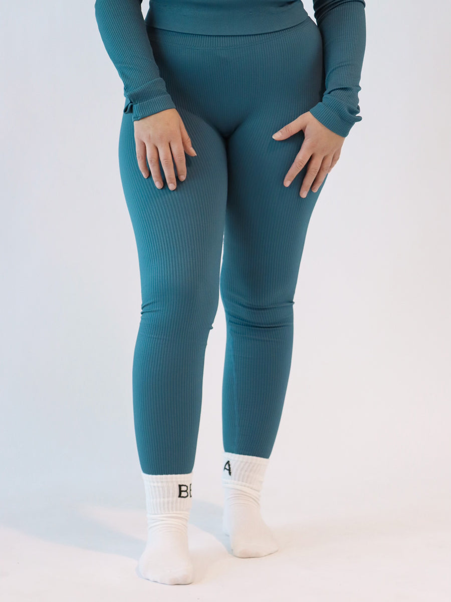 Seamless tights - Petrol blue