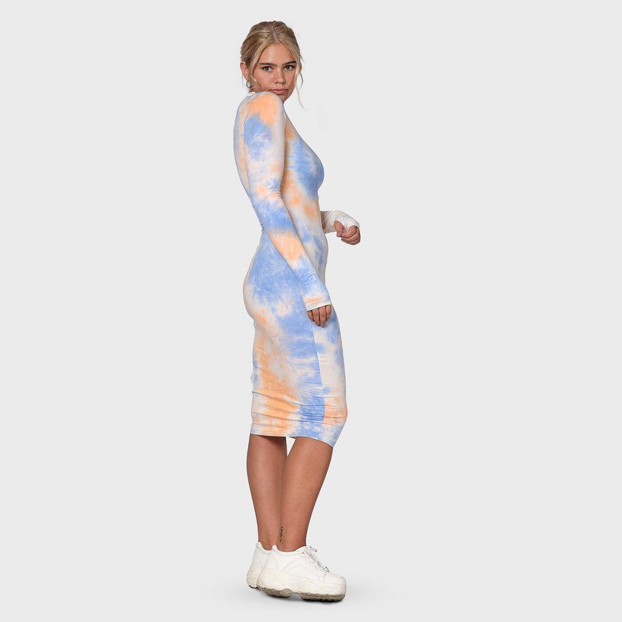 Tie dye dress - blue coral (6292812988583)