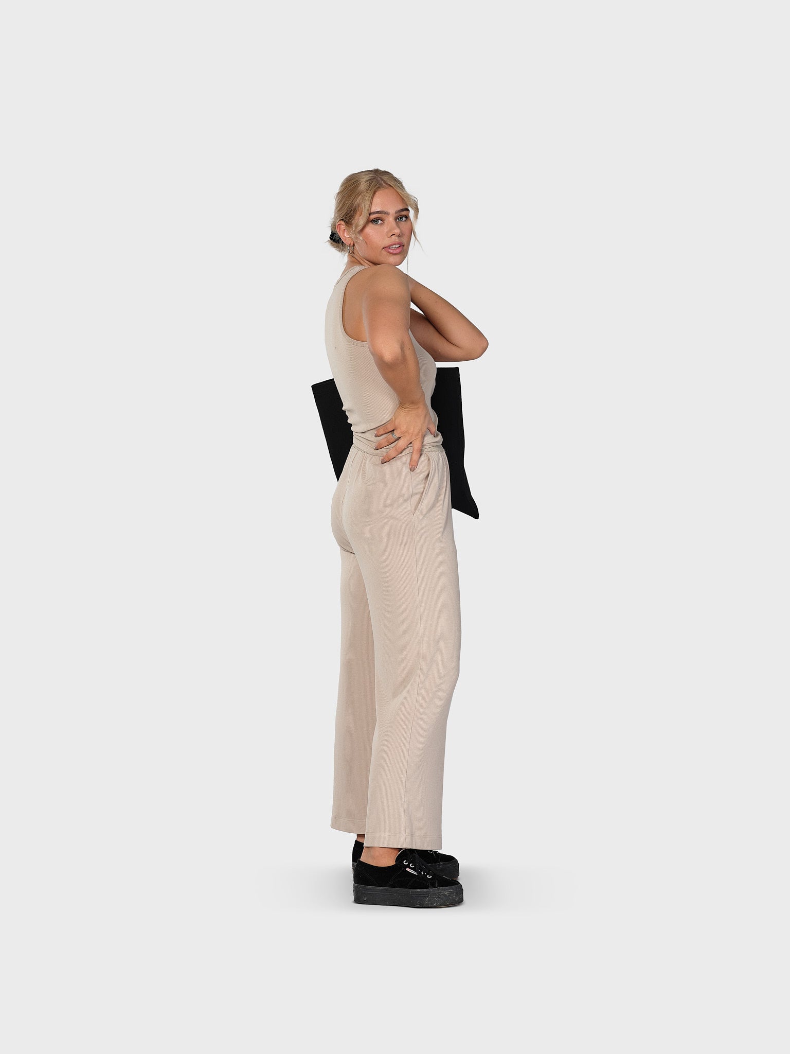 Rib tank top - deep sand (6292768358567)