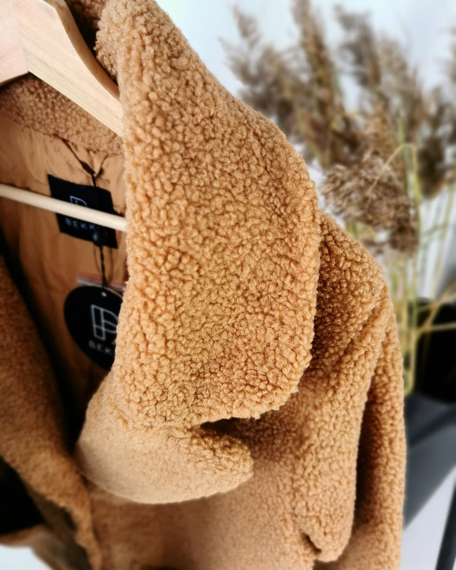 Chunky teddy coat - Honey