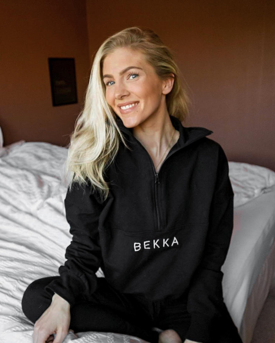 Highschool zip sweater - Black