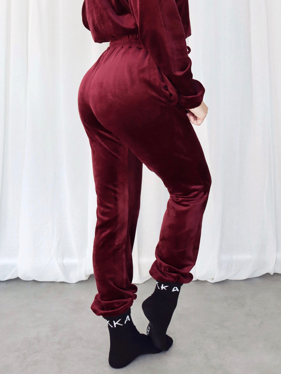 Soft velvet pant - Burgundy