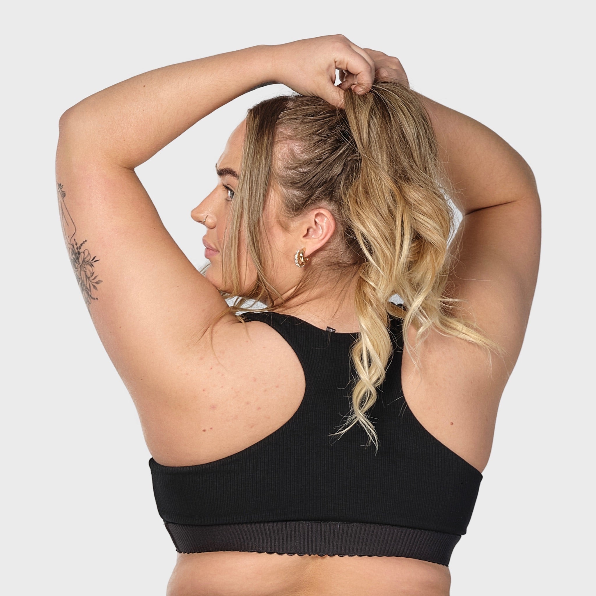 Rib underwear top - black (6292784906407)