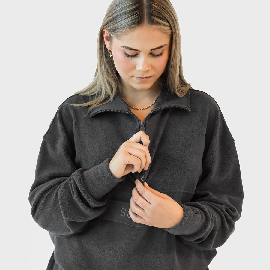 Fleece pullover - Deep gray