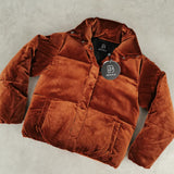 Velvet puff jacket - Rusty red