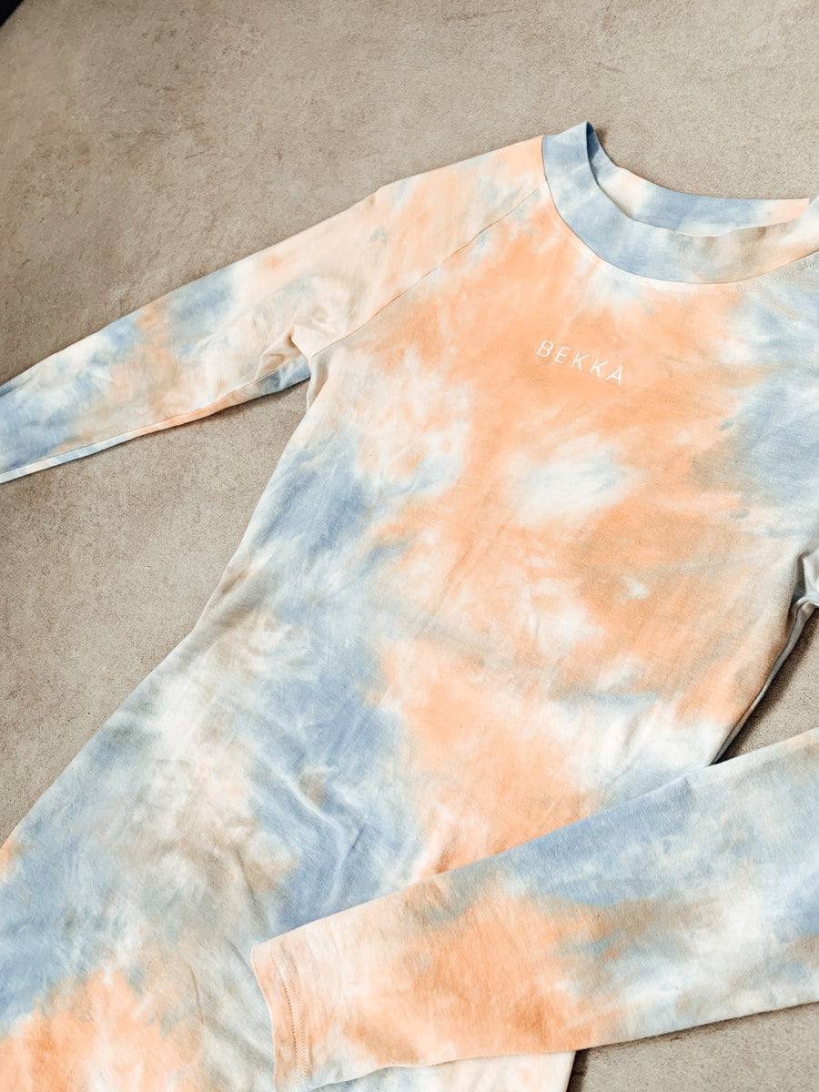 Tie dye dress - Blue coral