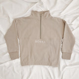YOUNG Highschool zip sweater - Deep sand