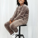 YOUNG Soft velvet sweater - faded brown (6912013140135)