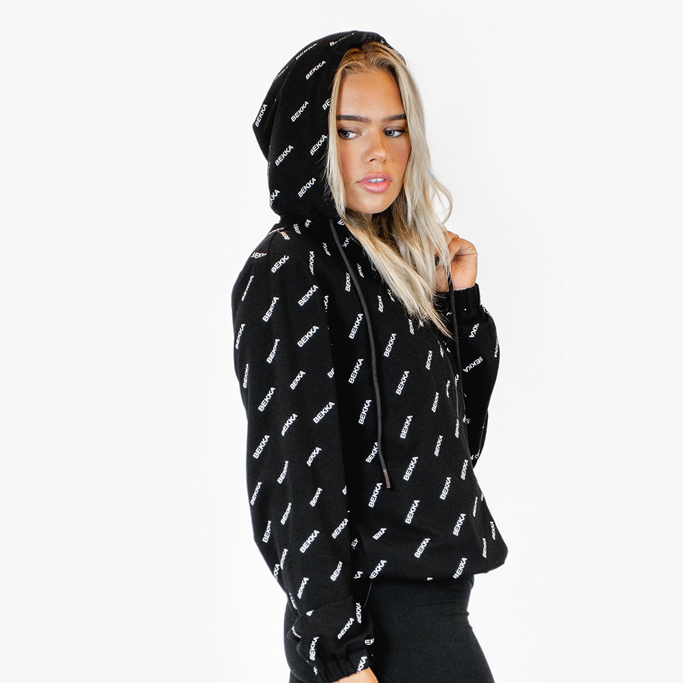 Logo zip hoodie - black AOP (6278743818407)