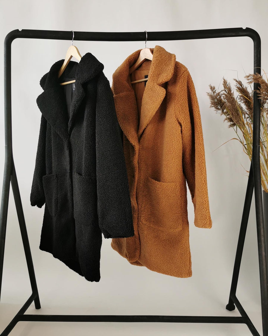 Chunky teddy coat - Honey