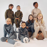 YOUNG Highschool zip sweater - Deep sand