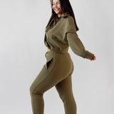 Highschool zip sweater - Burnt olive