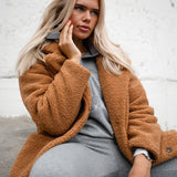 Chunky teddy coat - honey (6278780223655)
