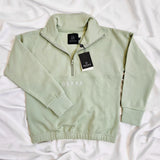 YOUNG Highschool zip sweater - Light herb