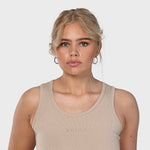 Rib tank top - deep sand (6292768358567)