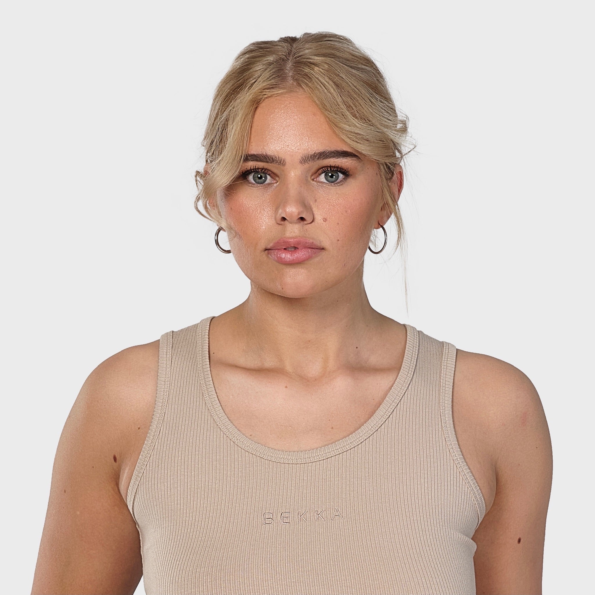 Rib tank top - deep sand (6292768358567)