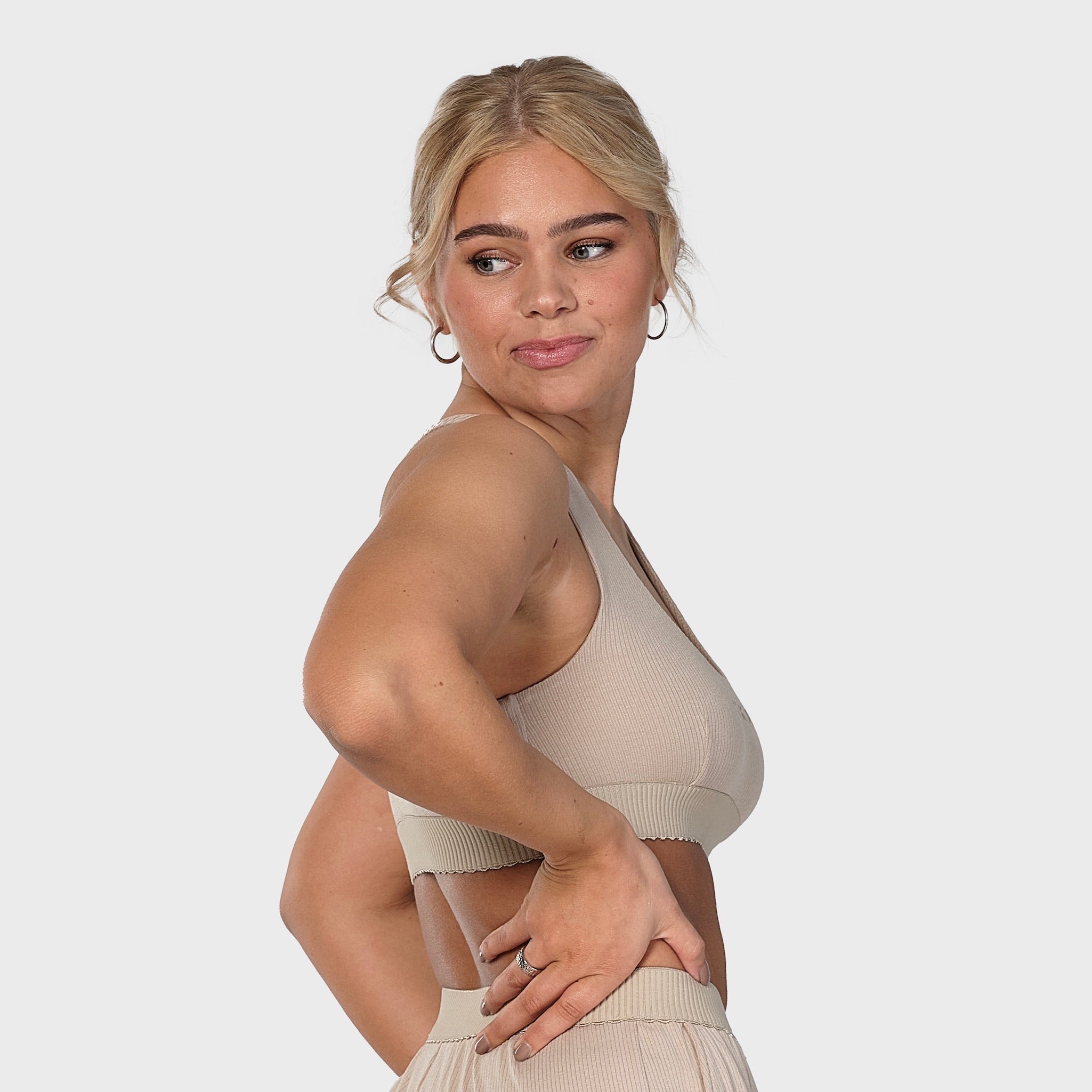 Rib underwear top - deep sand (6292797620391)