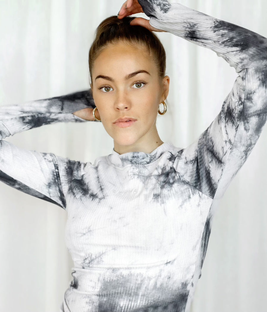 Tie dye RIBB Longsleeve - Charcoal Twist (6911842156711)