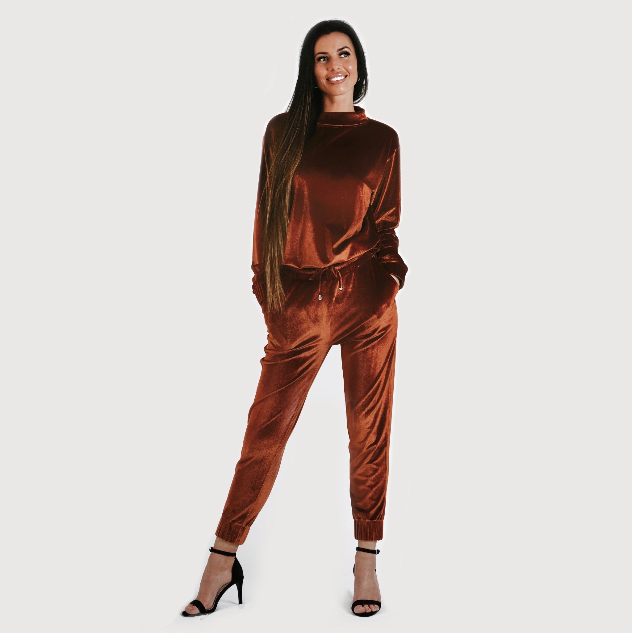 Velvet pant - rusty red (6278638633127)