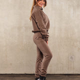 Highschool zip sweater - Walnut