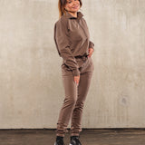Highschool zip sweater - Walnut