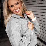 Highschool zip sweater - Gray melange
