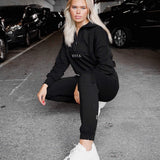 Highschool zip sweater - Black
