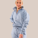 Highschool zip sweater - Dusty blue