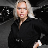 Highschool zip sweater - Black