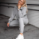Highschool zip sweater - Gray melange