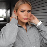Highschool zip sweater - Gray melange