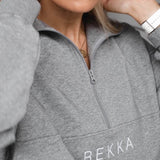 Highschool zip sweater - Gray melange