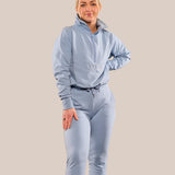 Highschool zip sweater - Dusty blue