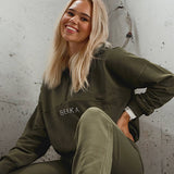 Highschool zip sweater - Burnt olive